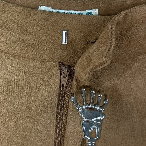 Rockin C Womens Large Tan Suedey Wide Flared Leg Pants 70s Rodeo Cowgril Western - Picture 14 of 14